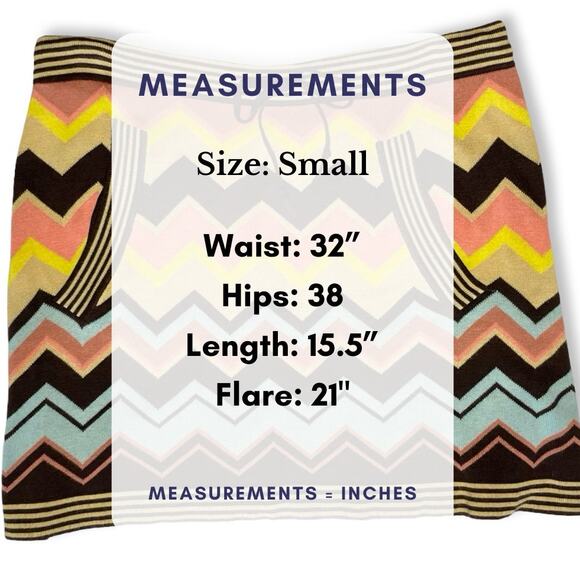 Y2K Missoni x Target Chevron Knit Mini Skirt Small (M Fit) Vintage - Picture 9 of 11